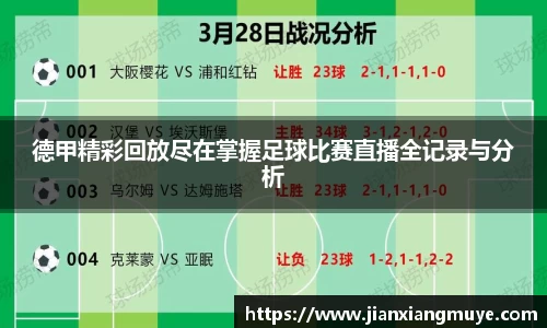 德甲精彩回放尽在掌握足球比赛直播全记录与分析