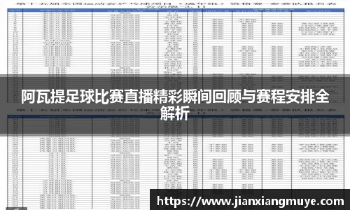 阿瓦提足球比赛直播精彩瞬间回顾与赛程安排全解析