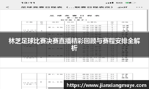 林芝足球比赛决赛直播精彩回顾与赛程安排全解析